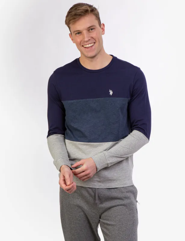 TRI COLORBLOCK LONG SLEEVE T-SHIRT sold by U.S. Polo Assn.
