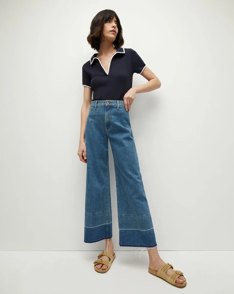 Grant Released Hem Cropped Wide-Leg Jean sold by Ulla Johnson