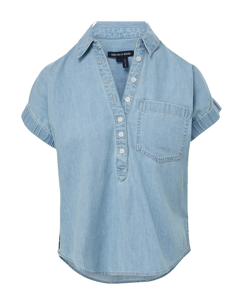 Almera Chambray Button-Down Top sold by Ulla Johnson product image thumbnail 5