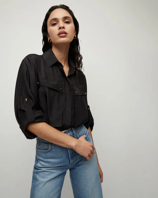 Jada Silk Button-Down Top sold by Ulla Johnson