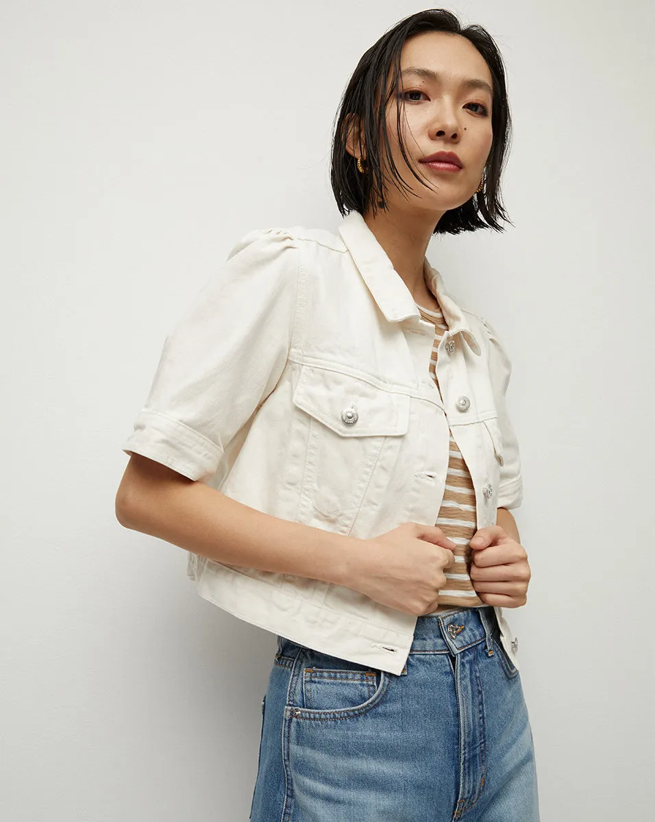 Raina Short-Sleeved Denim Jacket sold by Ulla Johnson