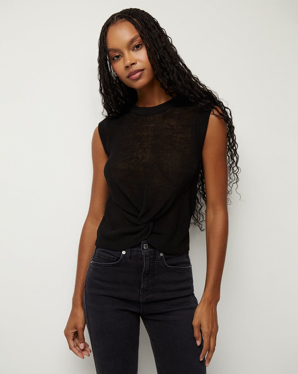 Kellen Twist-Front Sweater sold by Ulla Johnson