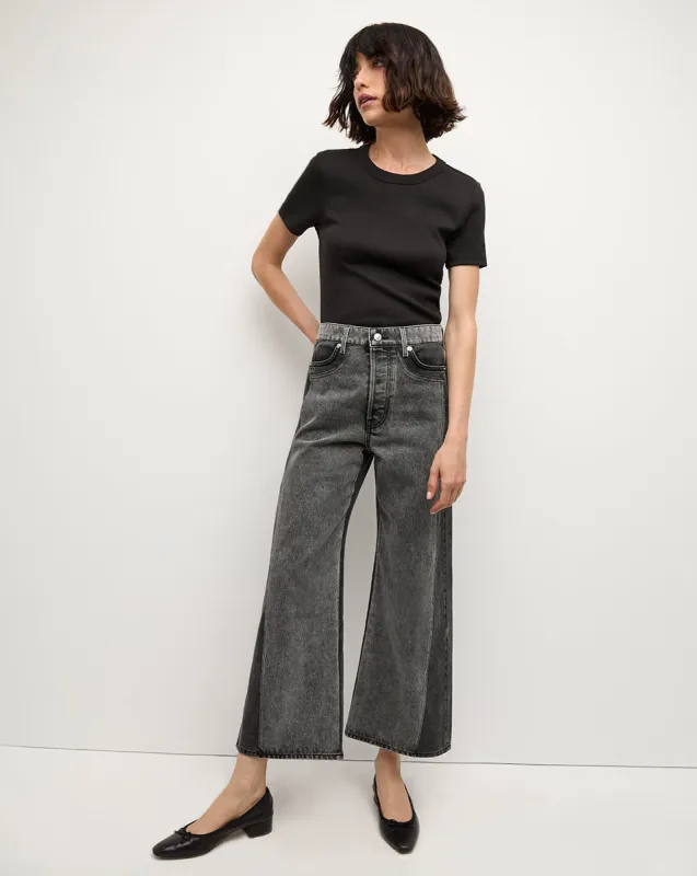 Taylor Two-Tone Cropped Wide-Leg Jean sold by Ulla Johnson