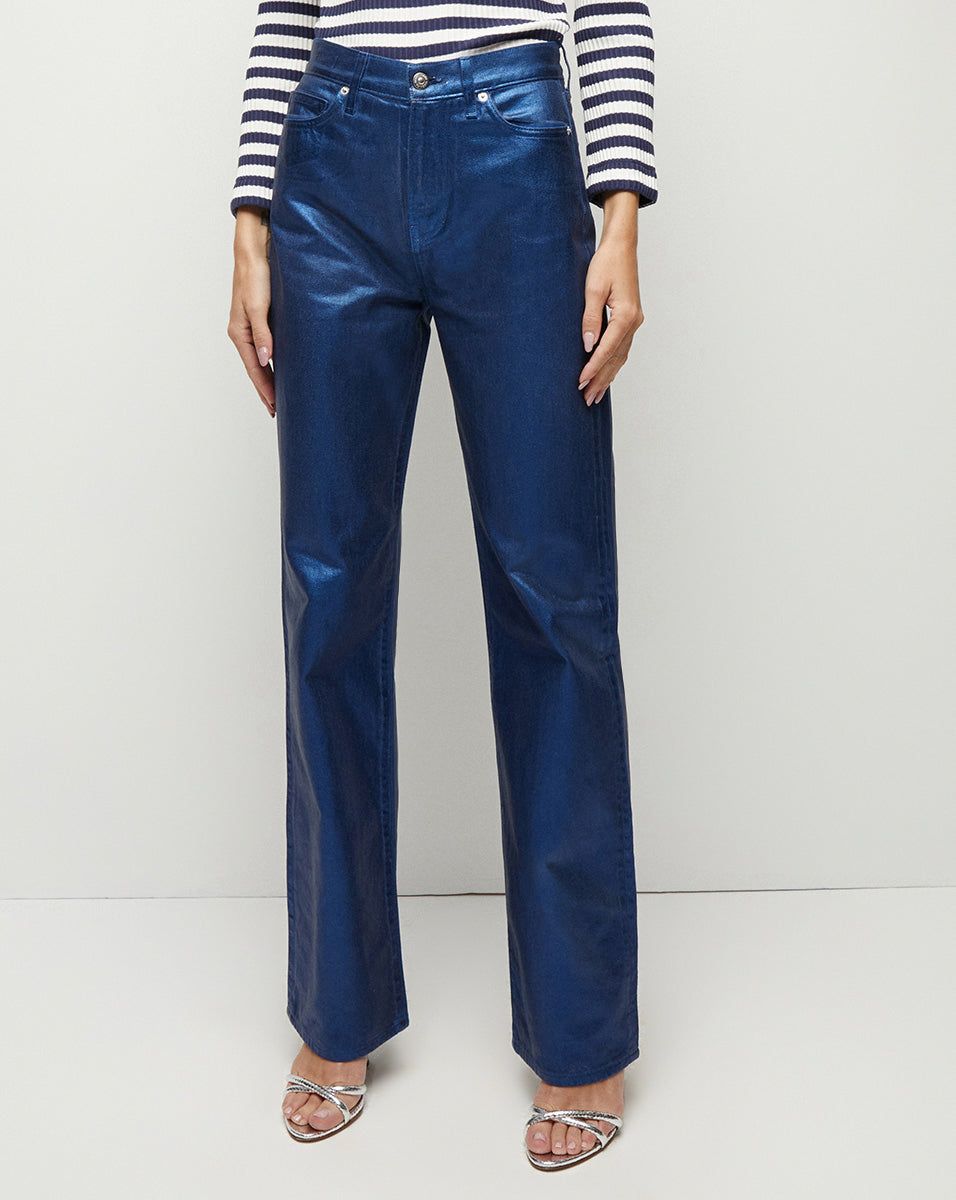 Dylan Straight-Leg Jean | Metallic Coating sold by Ulla Johnson product image thumbnail 2
