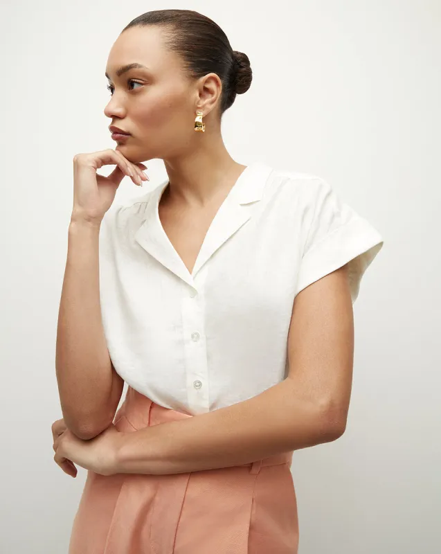 Kasa Linen Button-Down Top sold by Ulla Johnson