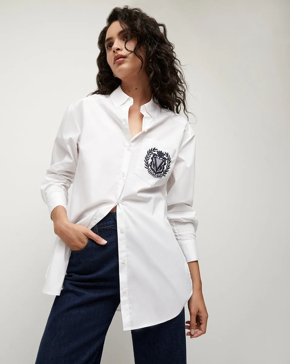 Lloyd Button-Down Top | Logo Crest sold by Ulla Johnson