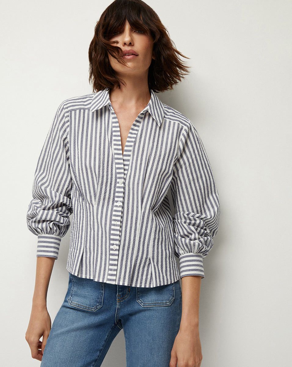 Ertha Striped Seersucker Top sold by Ulla Johnson