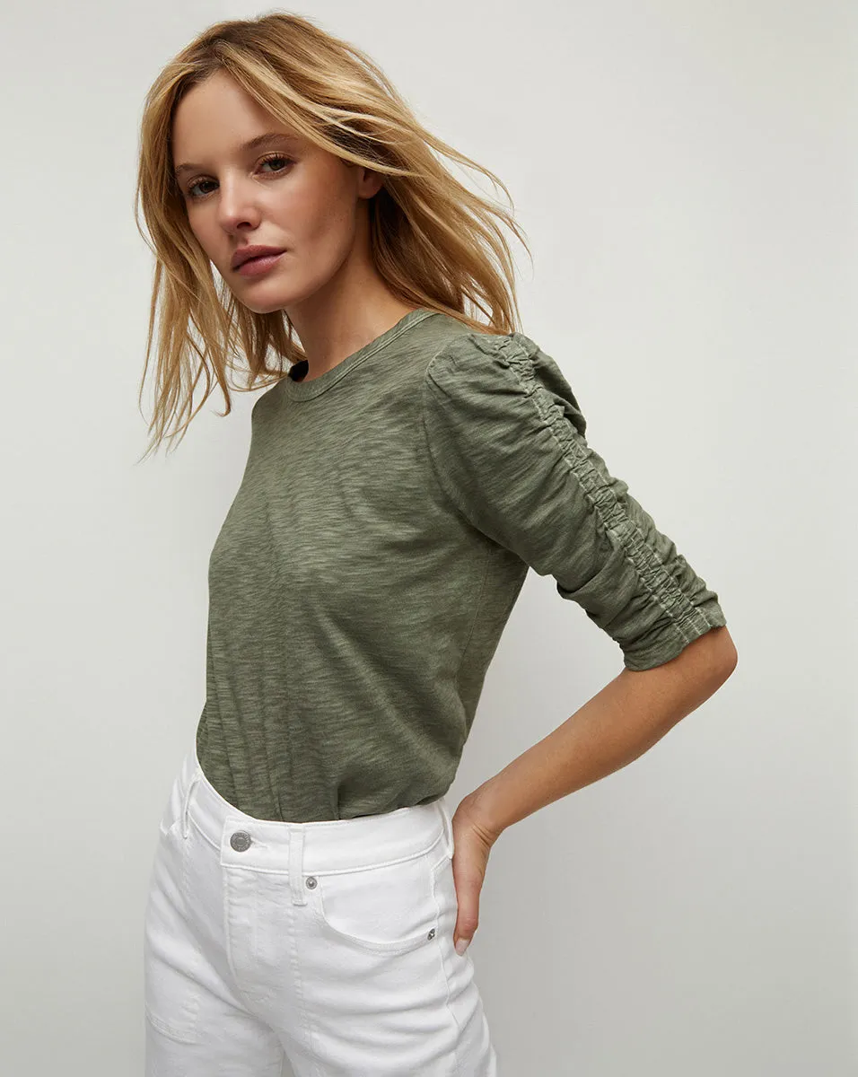 Waldorf Ruched-Sleeve Tee sold by Ulla Johnson