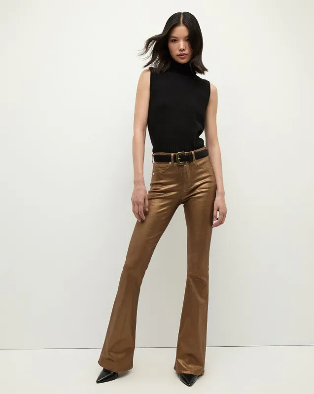 Beverly Metallic Skinny-Flare Jean made by Veronica Beard