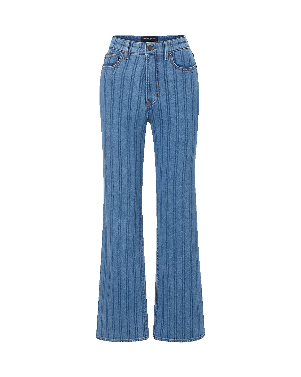 Crosbie Striped Loafer Length Wide-Leg Jean sold by Ulla Johnson product image thumbnail 5