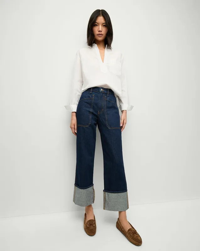 Dylan Cuffed Cargo Straight-Leg Jean sold by Ulla Johnson
