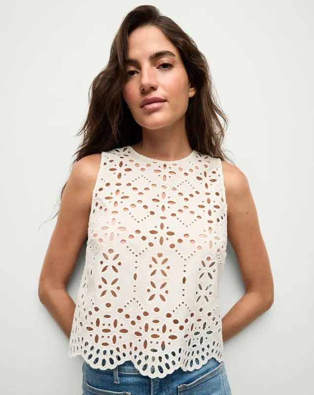 Adelyn Cotton Eyelet Tank sold by Ulla Johnson