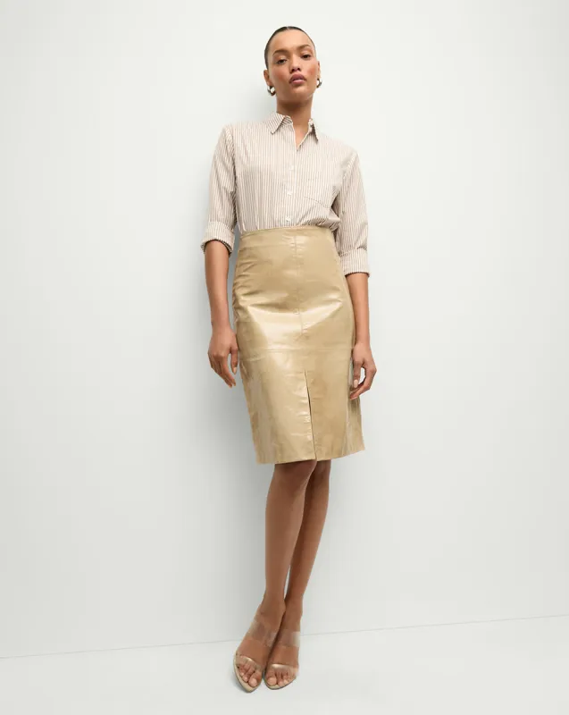 Anderson Coated Leather Skirt made by Veronica Beard