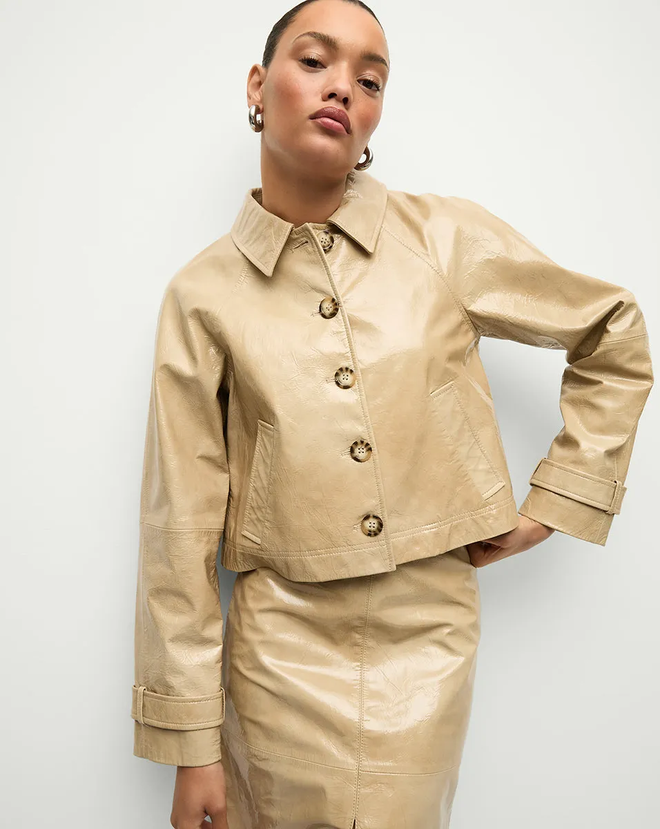 Kian Coated Leather Jacket sold by Ulla Johnson