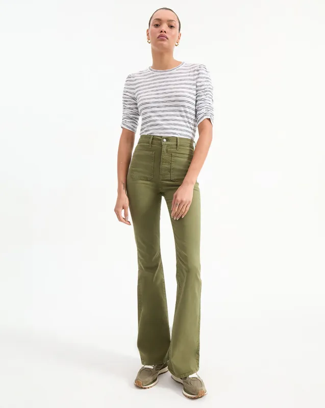 Beverly Patch-Pocket Skinny-Flare Twill Pant sold by Ulla Johnson