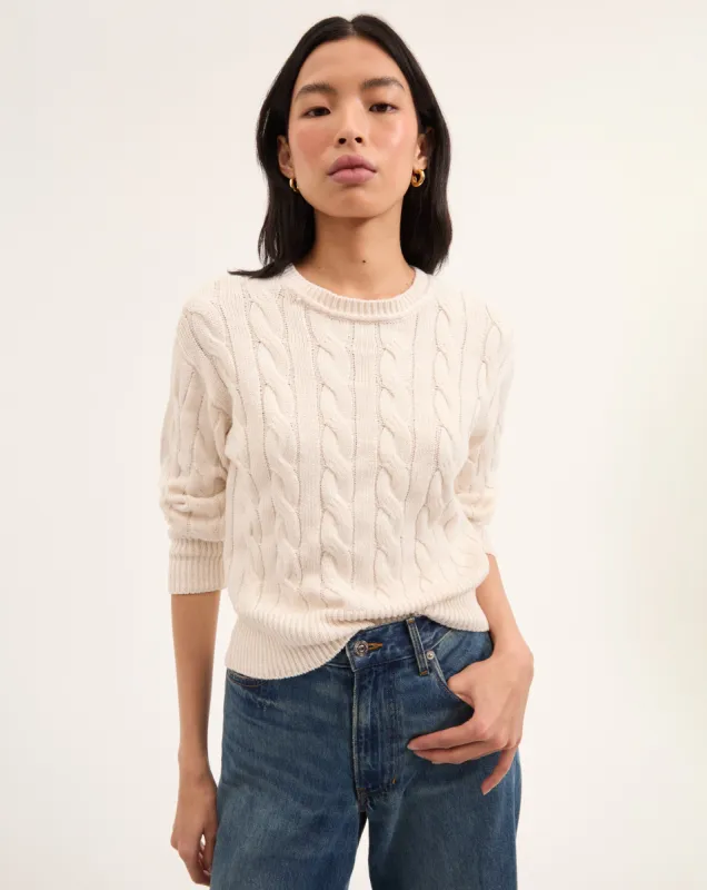 Eleanor Cable Knit Pullover sold by Ulla Johnson