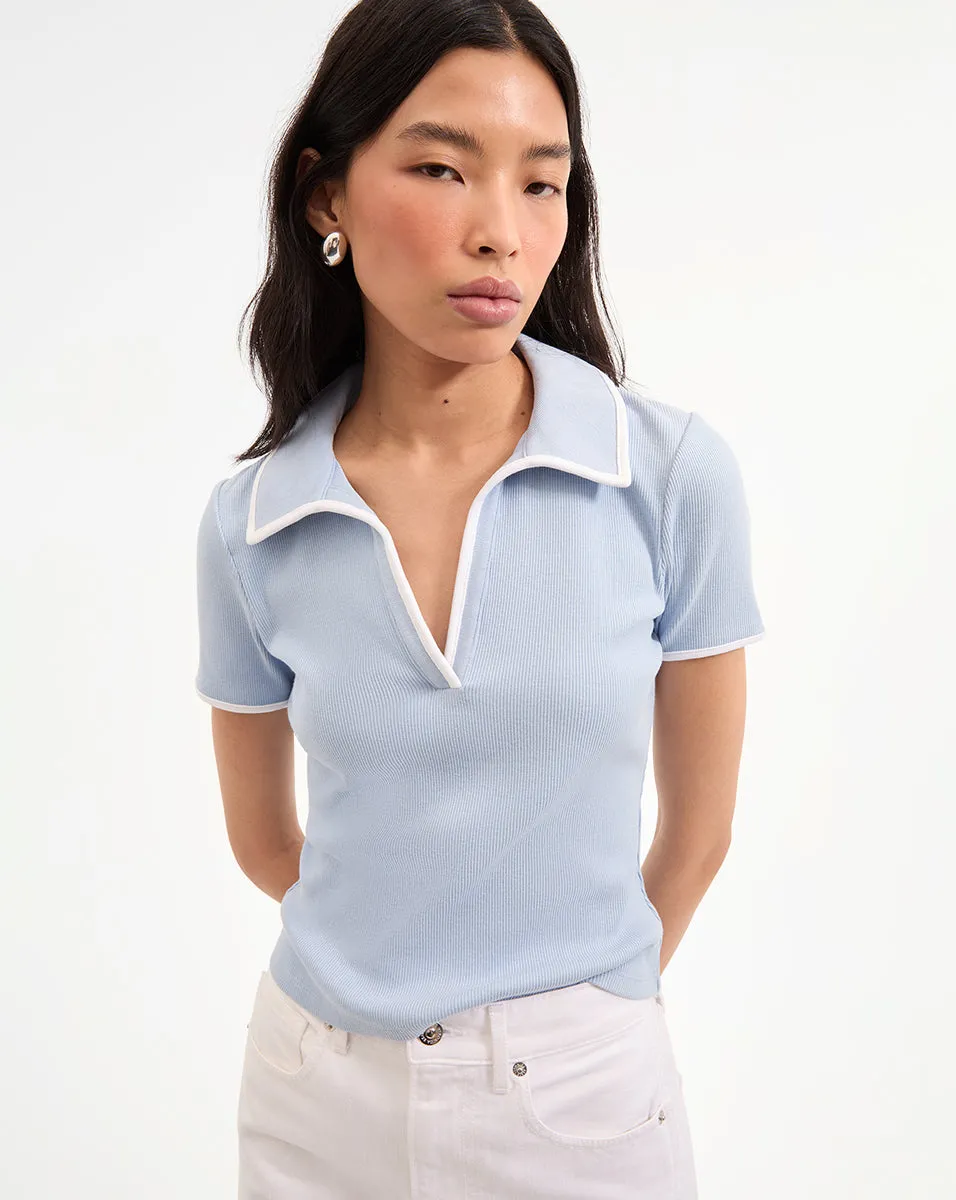 Kearney Tee With Contrast Piping sold by Ulla Johnson