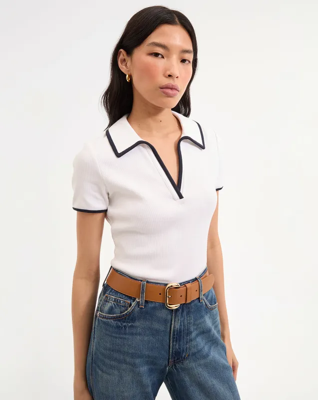 Kearney Tee With Contrast Piping made by Veronica Beard