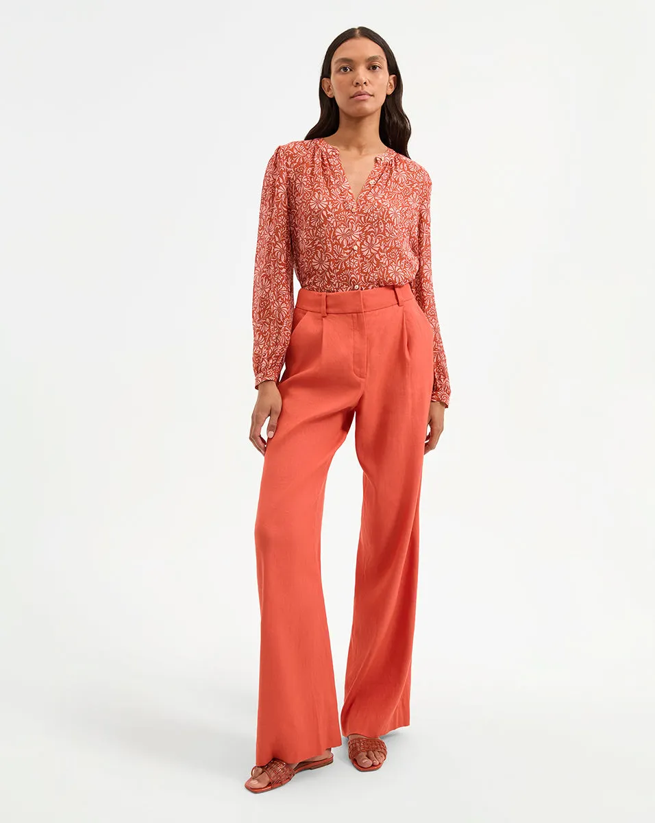 Heyser Wide-Leg Stretch-Linen Pant sold by Ulla Johnson