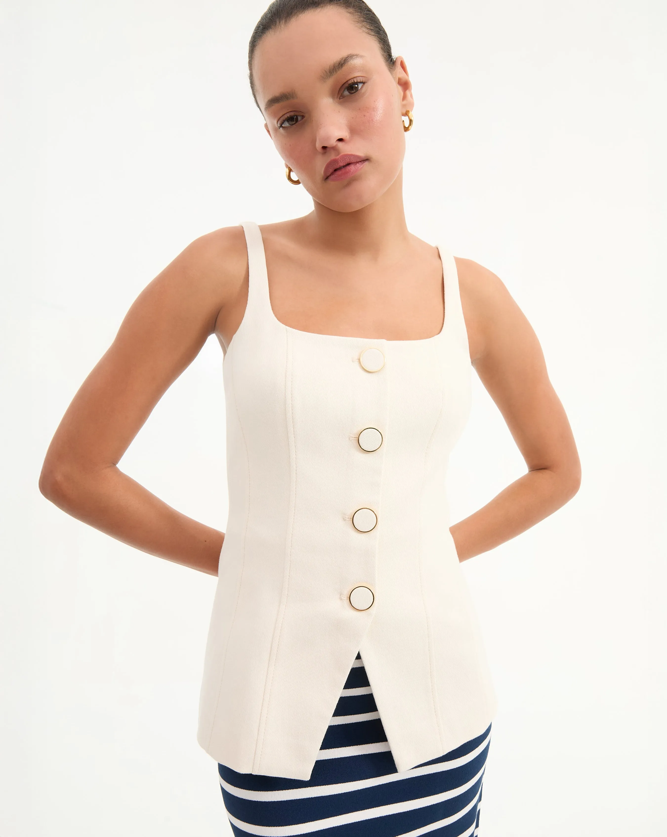 Liana Button-Up Vest sold by Ulla Johnson
