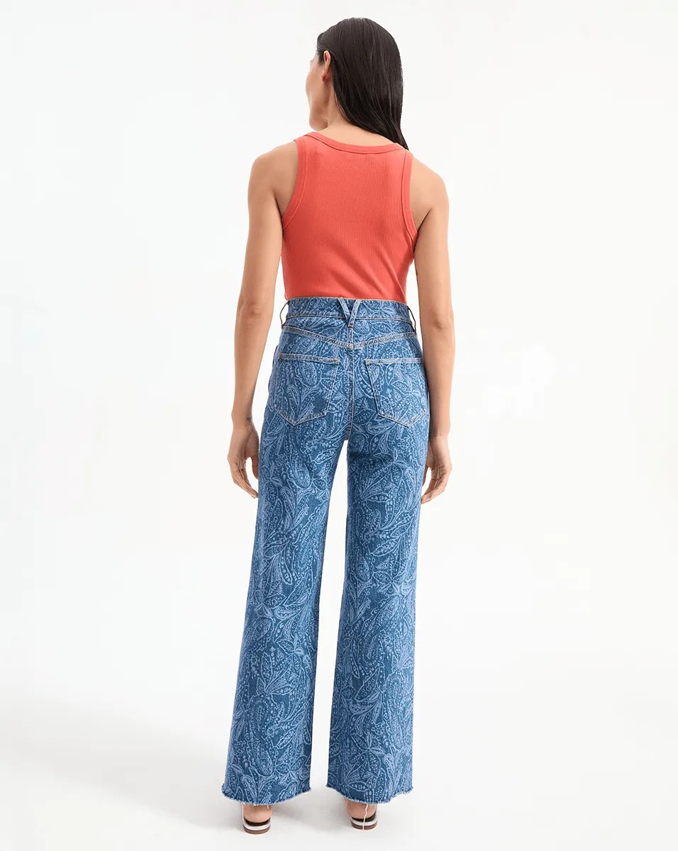 Taylor Paisley Printed Wide-Leg Jean sold by Ulla Johnson product image thumbnail 4