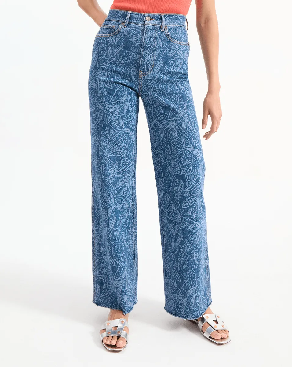 Taylor Paisley Printed Wide-Leg Jean sold by Ulla Johnson product image thumbnail 2