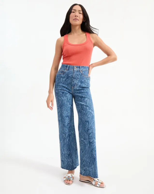 Taylor Paisley Printed Wide-Leg Jean sold by Ulla Johnson