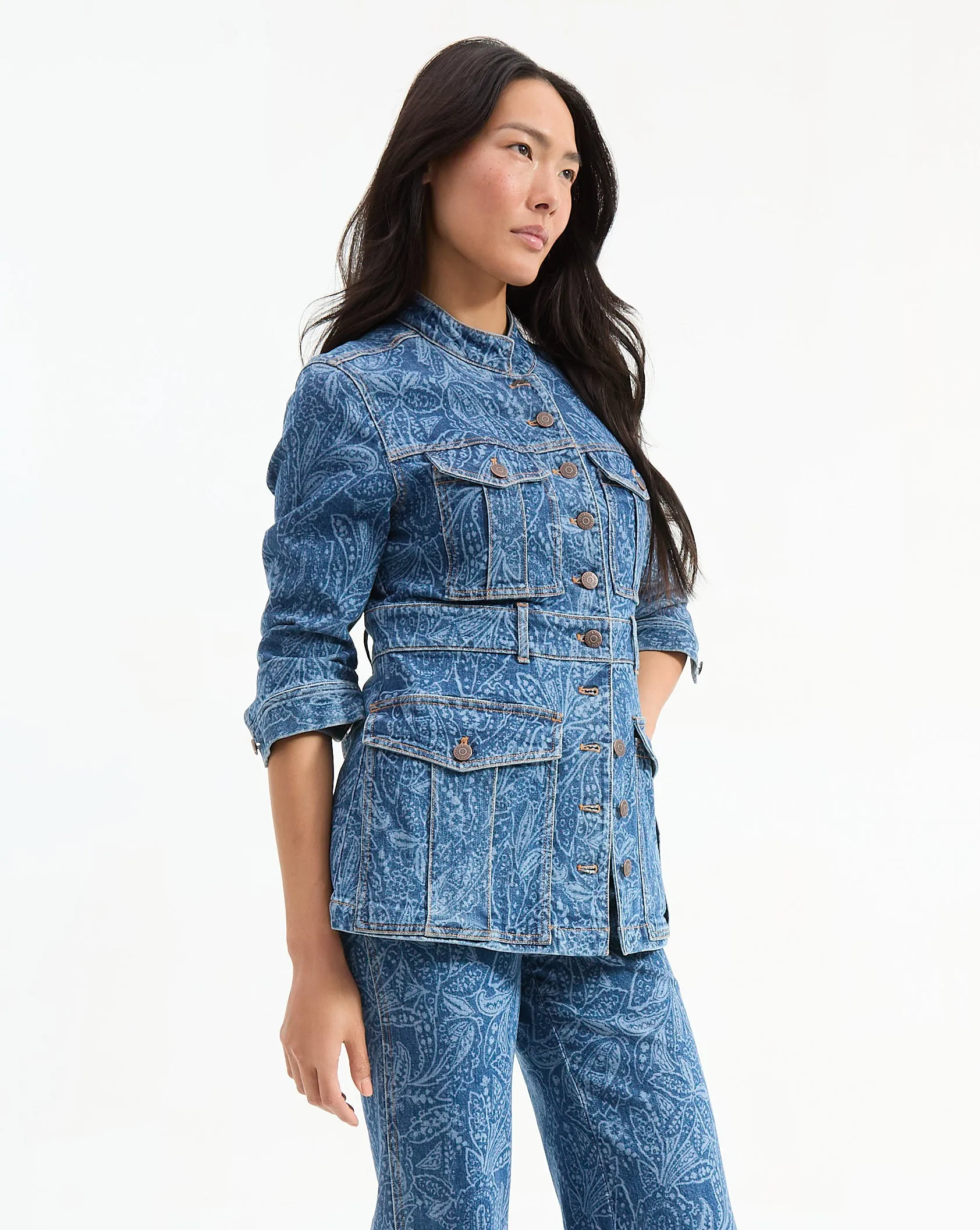 Tika Paisley Denim Jacket sold by Ulla Johnson product image thumbnail 3