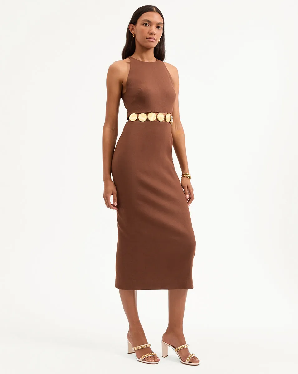 Isla Gold Medallion Midi Dress sold by Ulla Johnson product image thumbnail 3