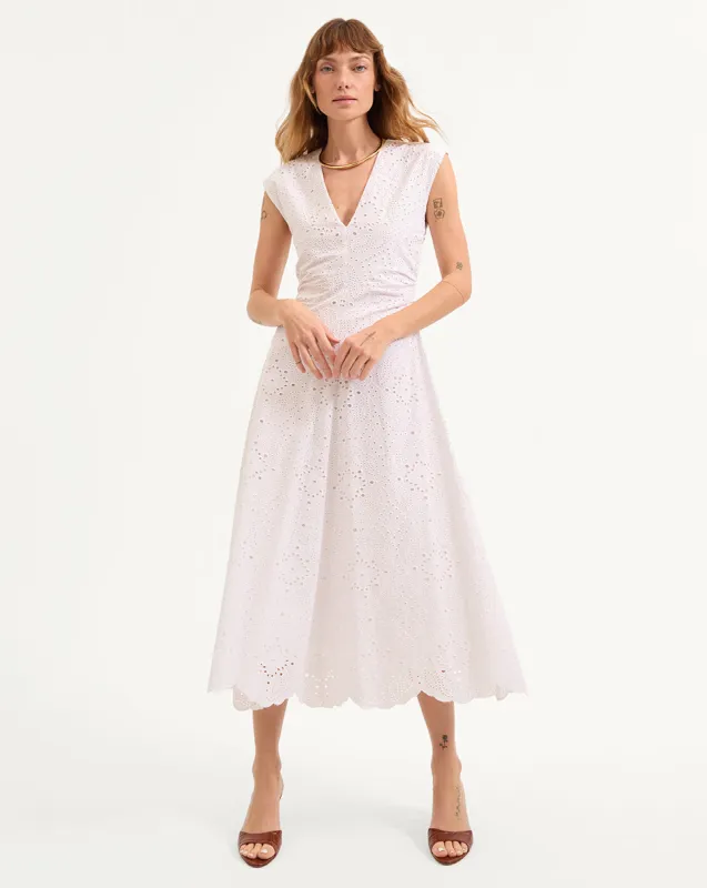 Aven Eyelet Midi Dress sold by Ulla Johnson
