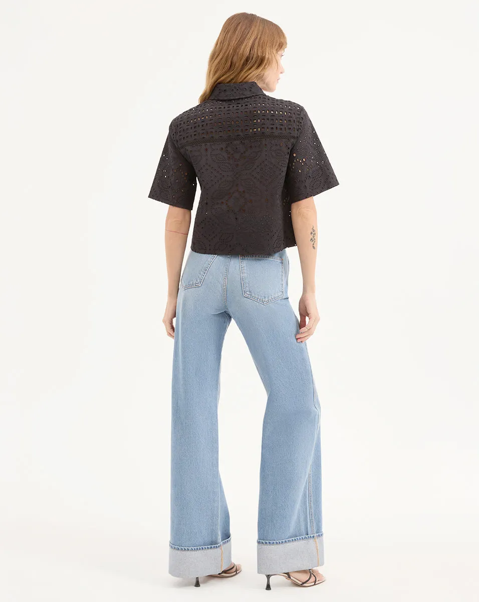 Spruce Eyelet Short-Sleeve Button-Down sold by Ulla Johnson product image thumbnail 5