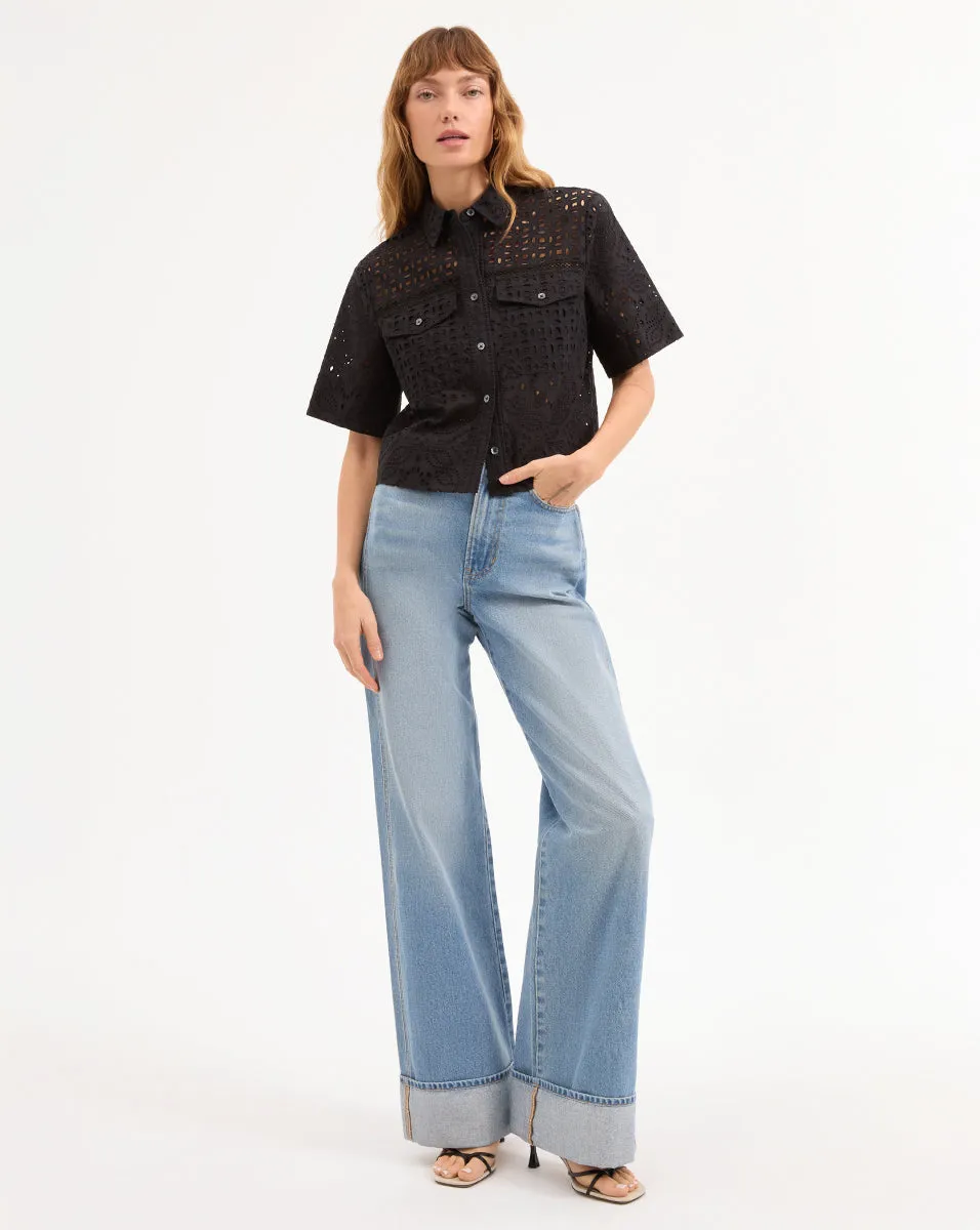 Spruce Eyelet Short-Sleeve Button-Down sold by Ulla Johnson product image thumbnail 2