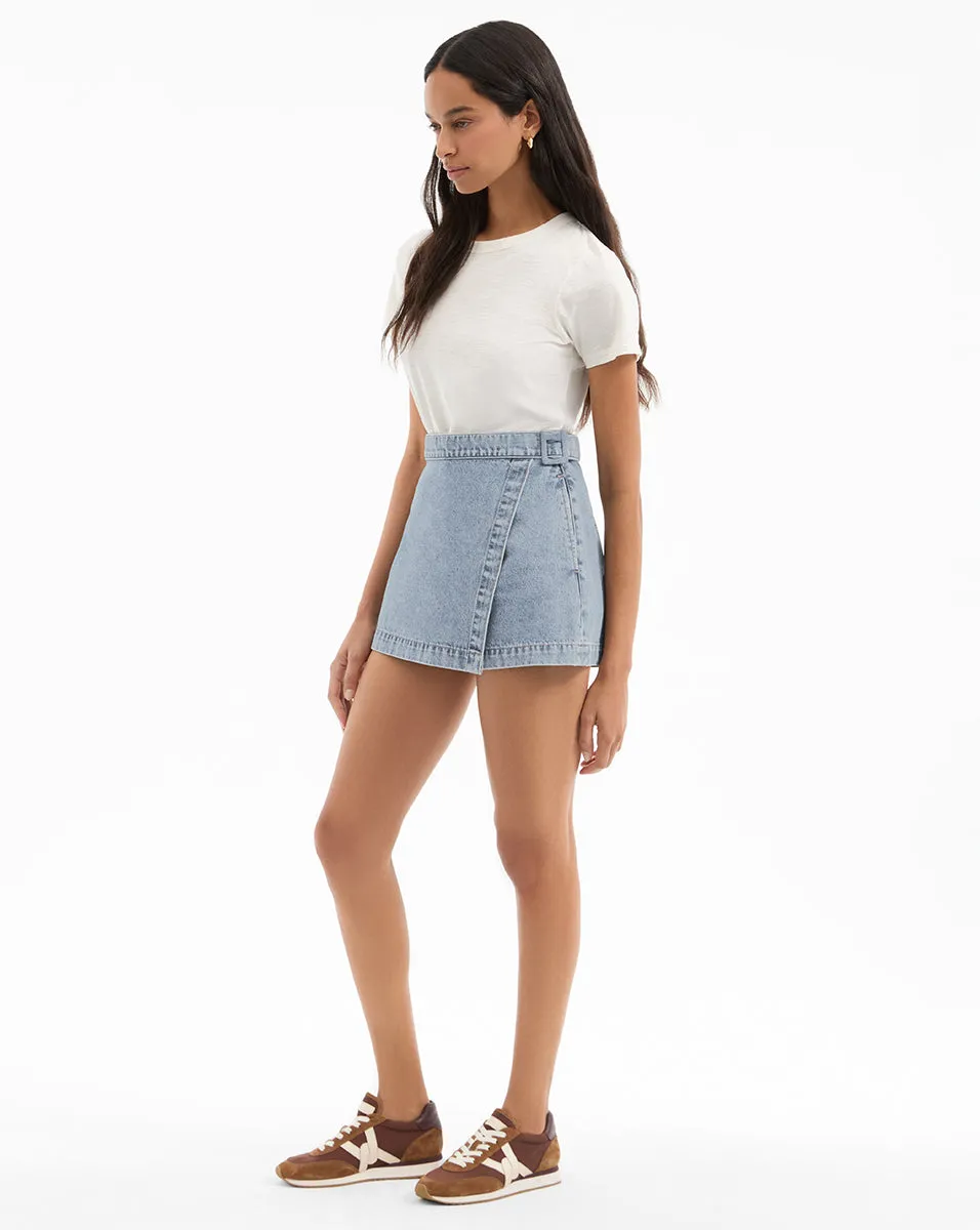 Diaz Denim Mini Skort sold by Ulla Johnson product image thumbnail 3