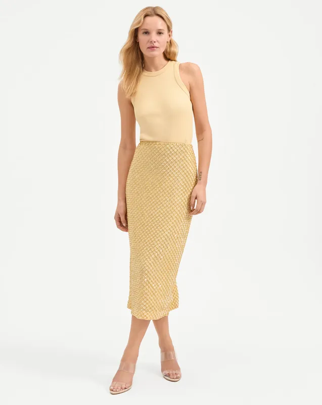 Allora Beaded Midi Skirt sold by Ulla Johnson