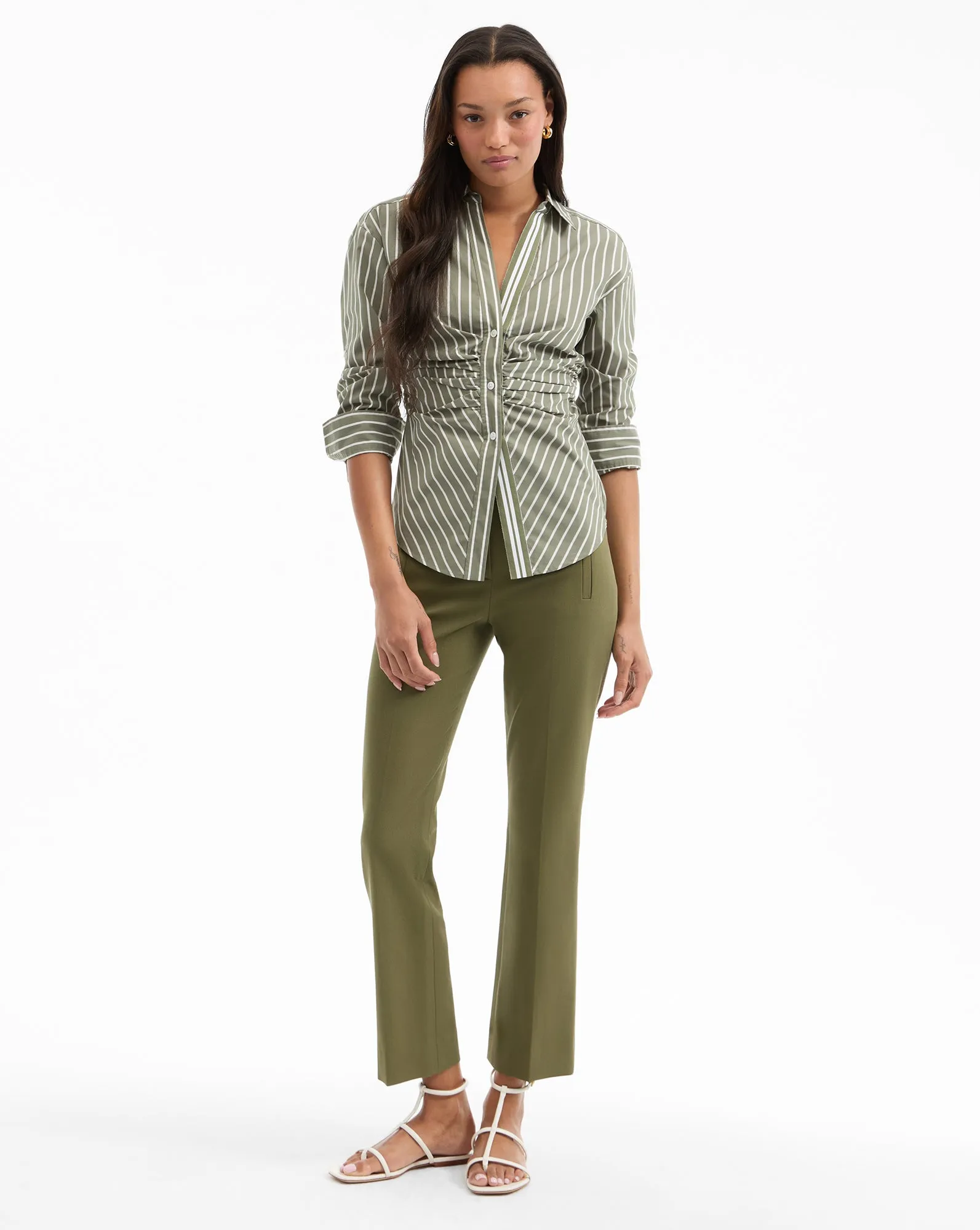 Devra Striped Button-Down Shirt sold by Ulla Johnson product image thumbnail 2