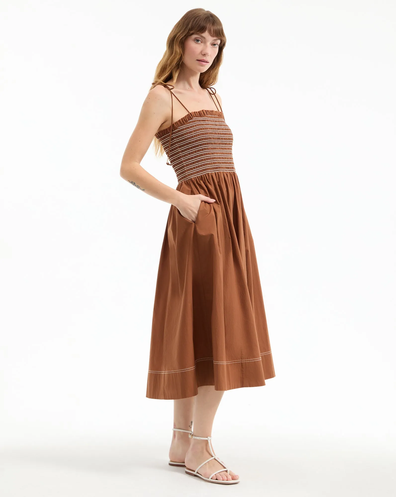 Kaela Smocked Midi Dress sold by Ulla Johnson product image thumbnail 2