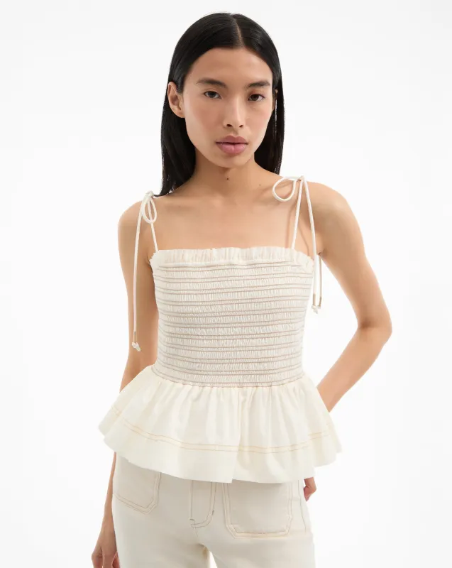 Ophelia Smocked Tank Top made by Veronica Beard