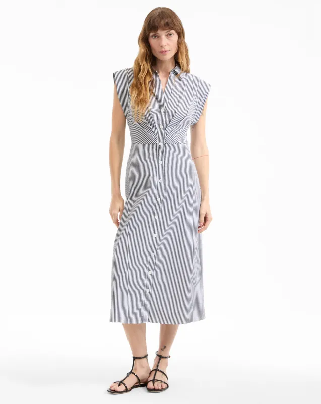 Haydon Striped Midi Shirtdress sold by Ulla Johnson
