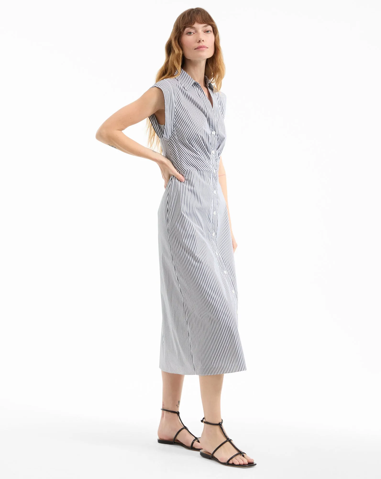 Haydon Striped Midi Shirtdress sold by Ulla Johnson product image thumbnail 2