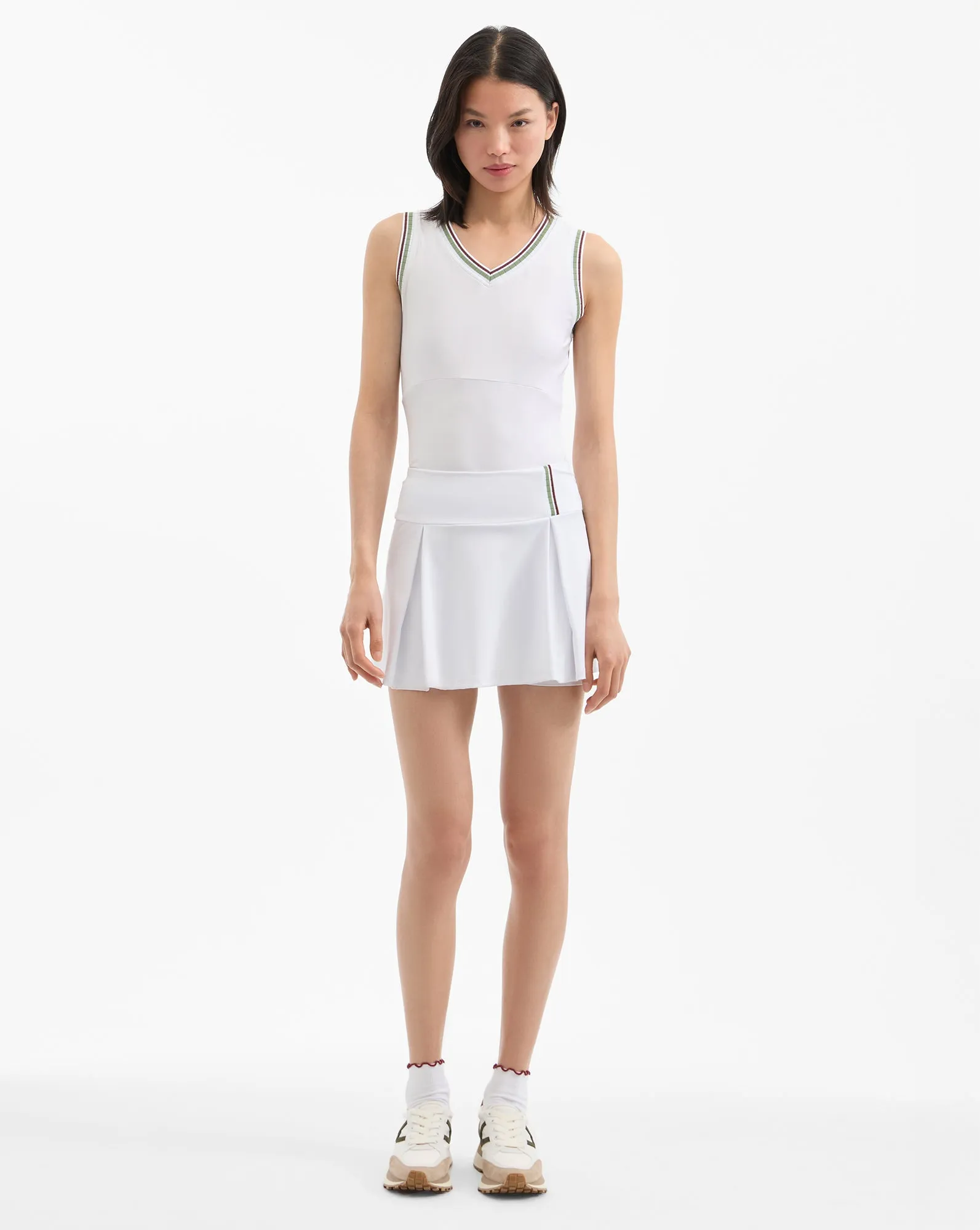 Deuce Pleated Tennis Skort sold by Ulla Johnson