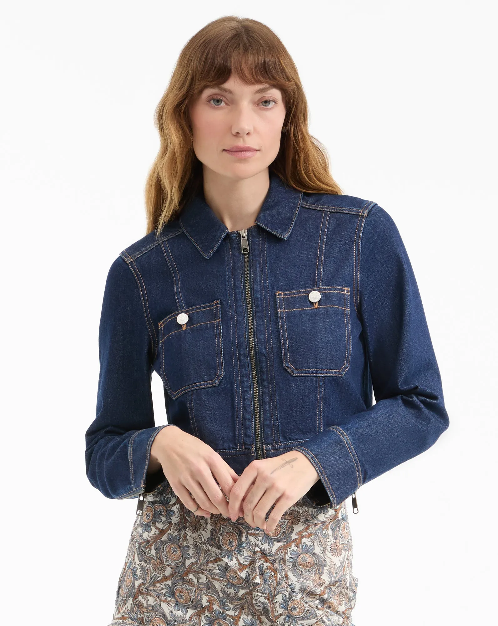 Patty Cropped Denim Jacket sold by Ulla Johnson
