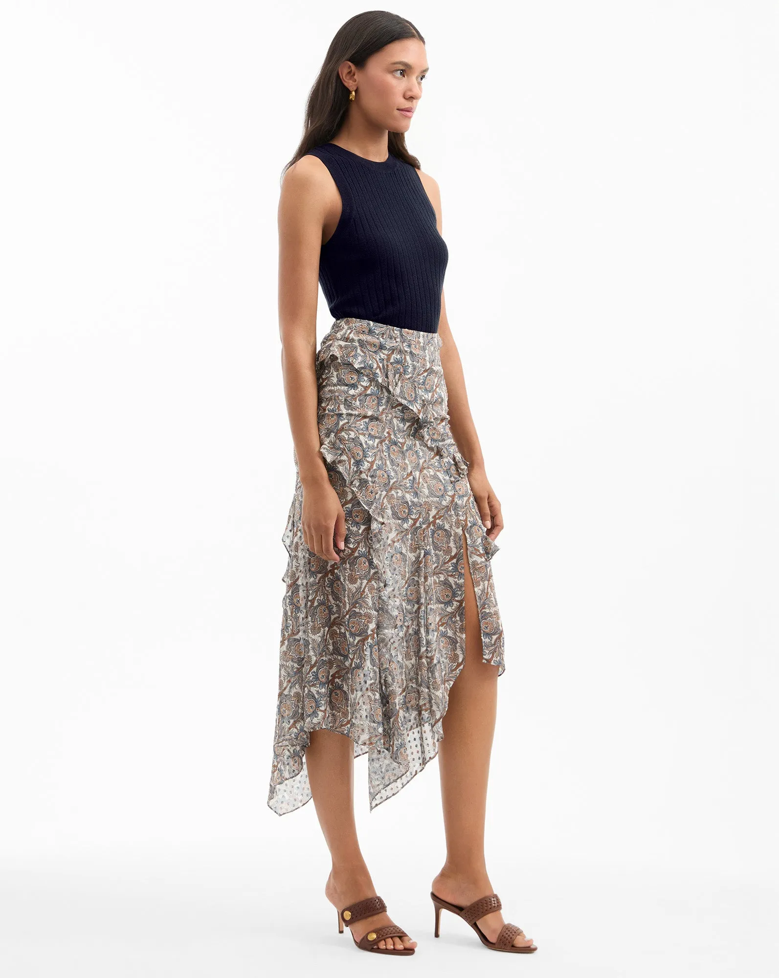 Eleonora Silk Midi Skirt sold by Ulla Johnson product image thumbnail 3