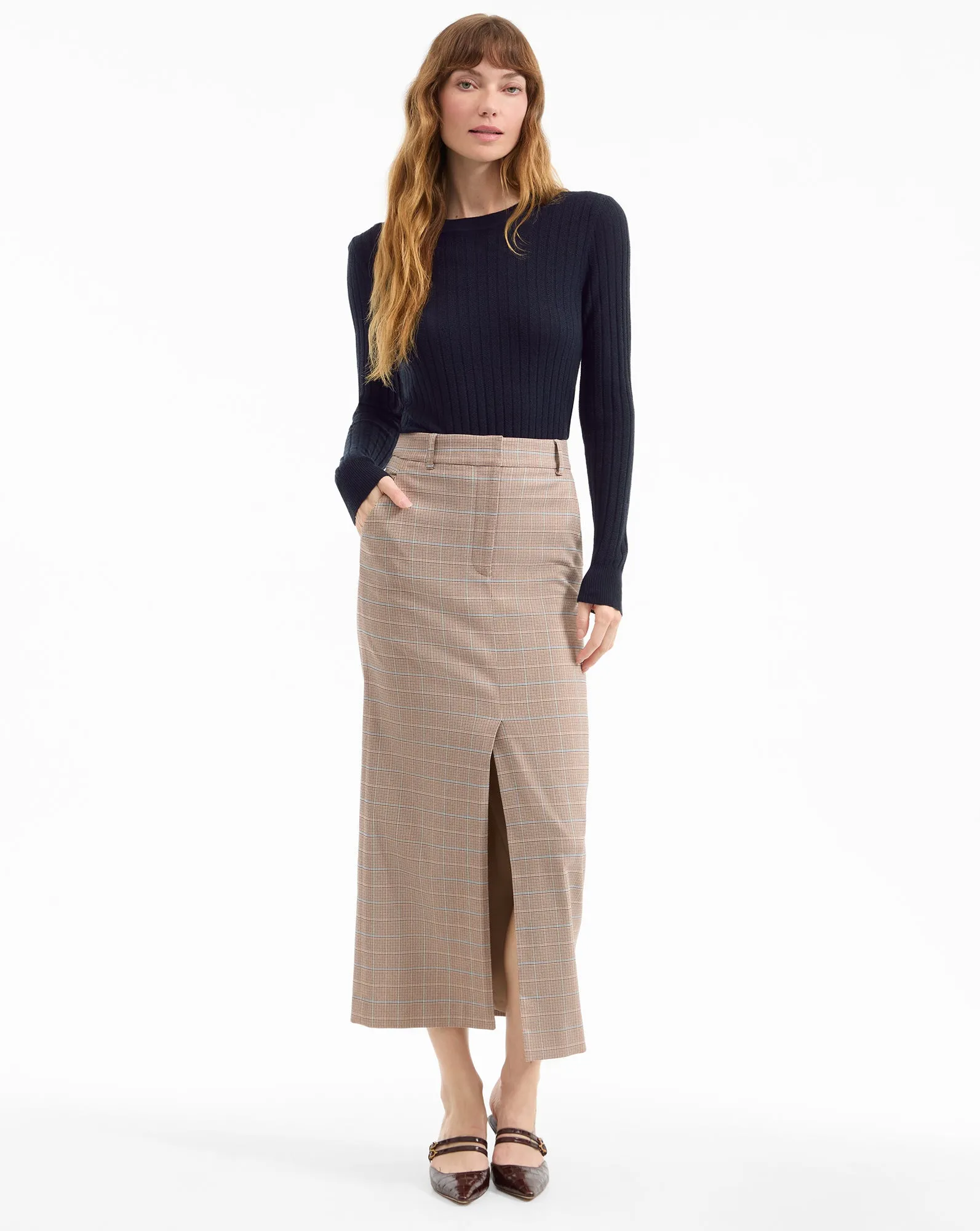 Maxine Plaid Midi Skirt sold by Ulla Johnson