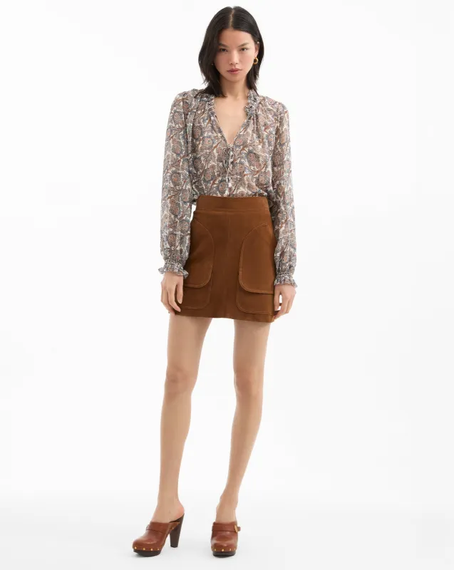 Norwood Suede Mini Skirt made by Veronica Beard
