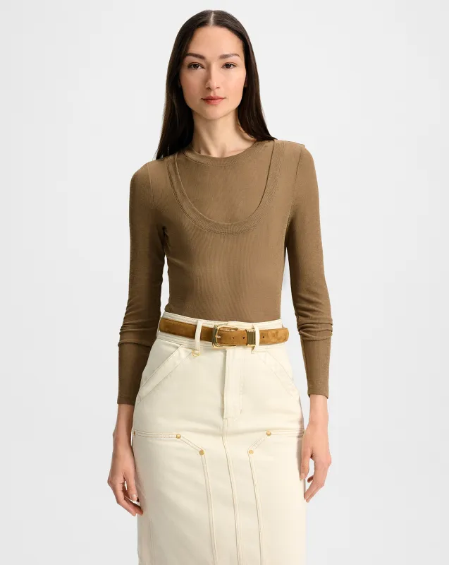 Neita Ribbed Crewneck Top sold by Ulla Johnson
