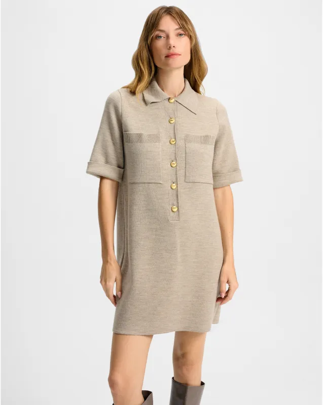 Madden Merino Wool Mini Shirtdress made by Veronica Beard