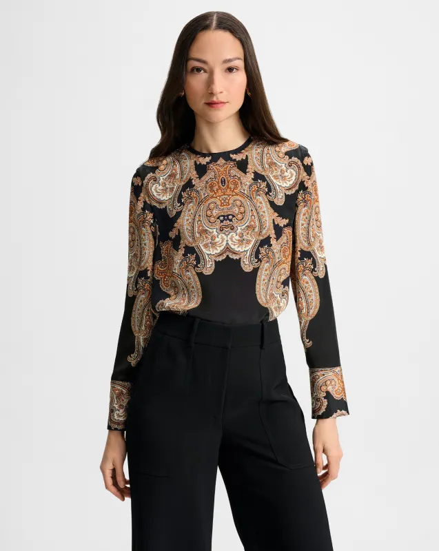 Karisse Paisley Silk Blouse made by Veronica Beard
