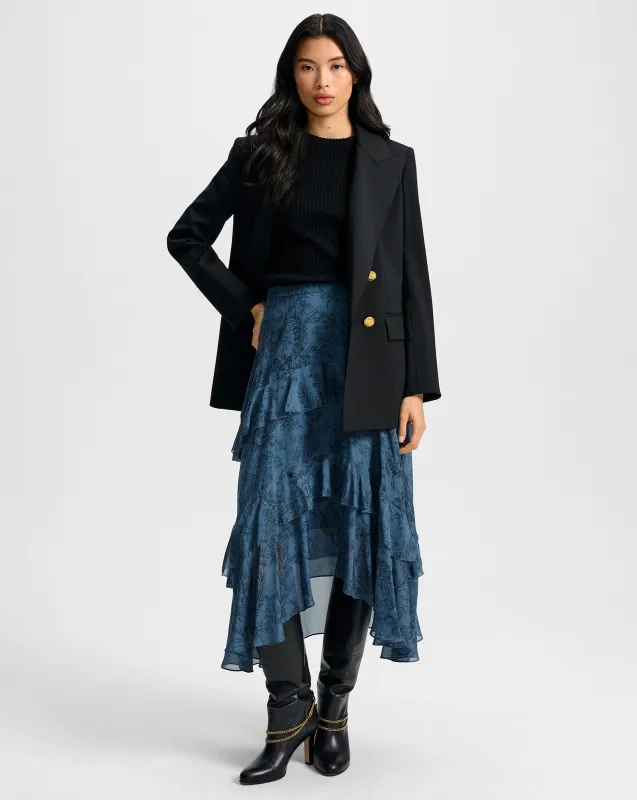 Graeme Silk Midi Skirt made by Veronica Beard