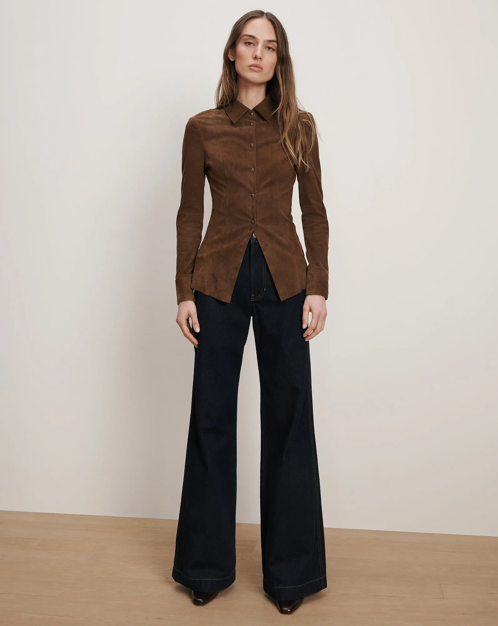 Wittaker Suede Button-Down Shirt sold by Ulla Johnson product image thumbnail 3