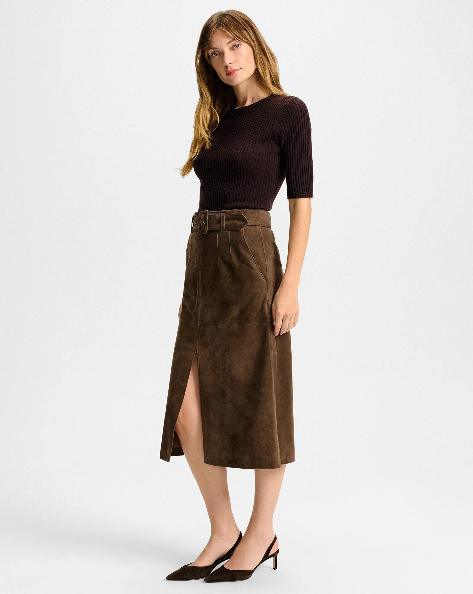 Alexie Suede Midi Skirt sold by Ulla Johnson product image thumbnail 5